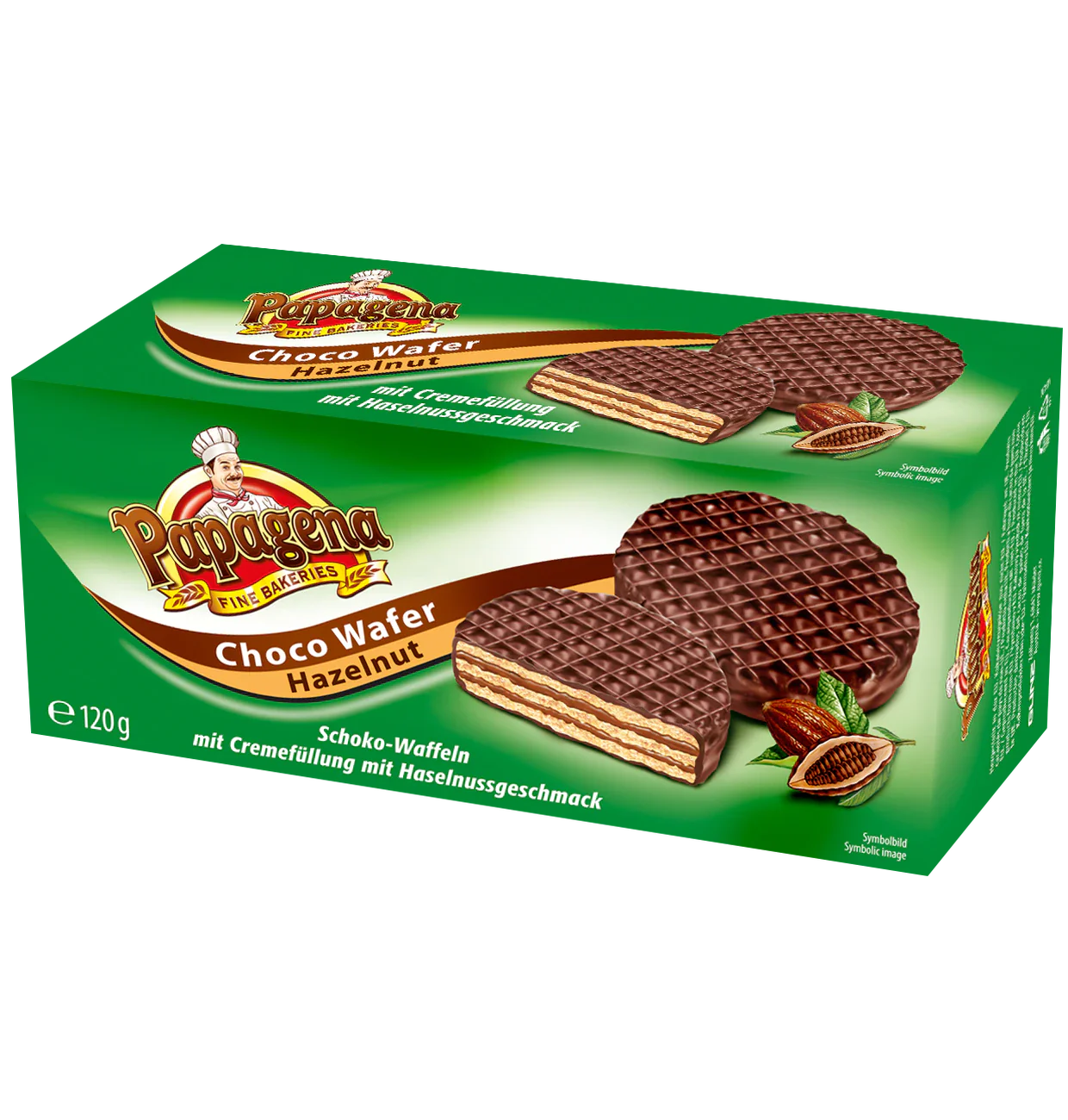 Choco Wafer Hazelnut, Papagena, 120g