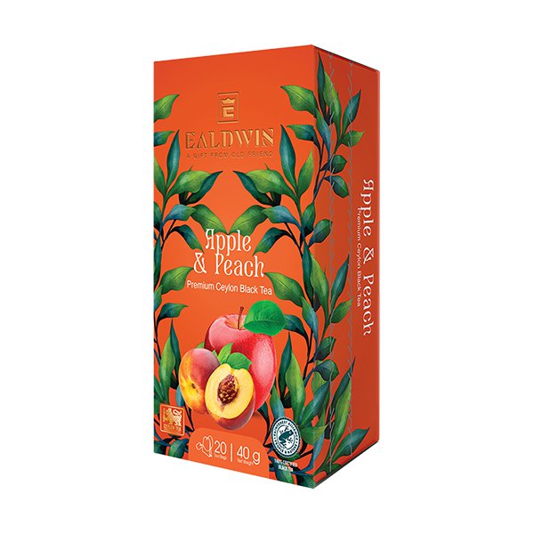 Ealdwin Apple &amp; Peach, Черный чай, 40 г (20x2 г) 