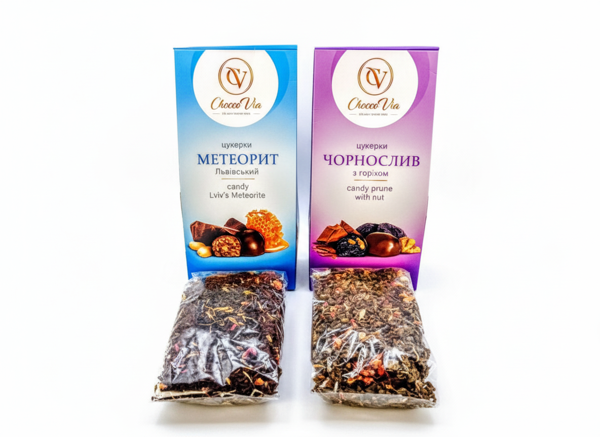 Kinkekorv Kahe Thursoni Tee ja “Lviv Meteorite” Kommidega, 550 g