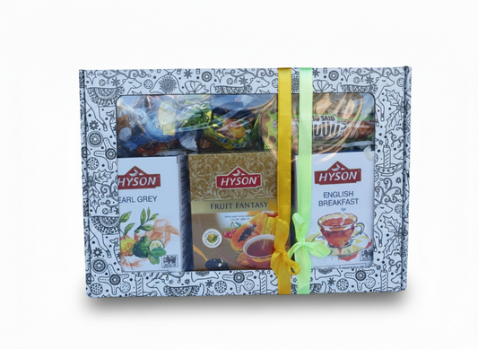 Gift Set “Hyson Tea Collection & Chocolate-Coated Fruits”, 360 g