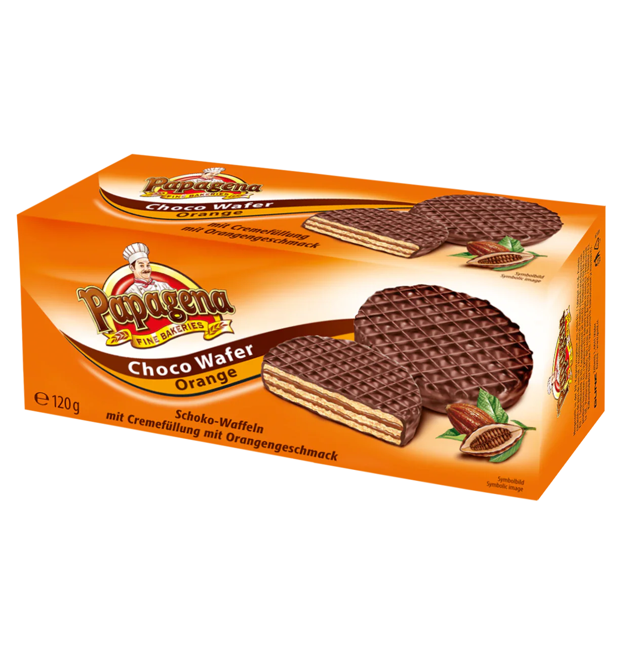 Papagena Choco Wafer Orange, 160 g