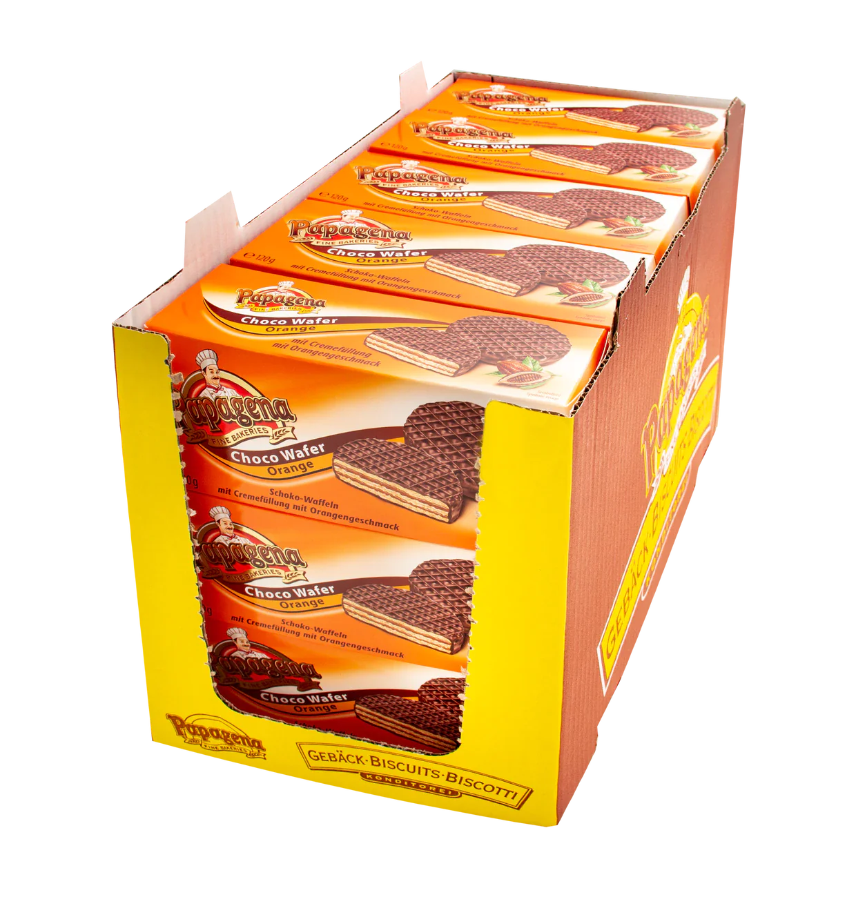 Papagena Choco Wafer Orange, 160 g