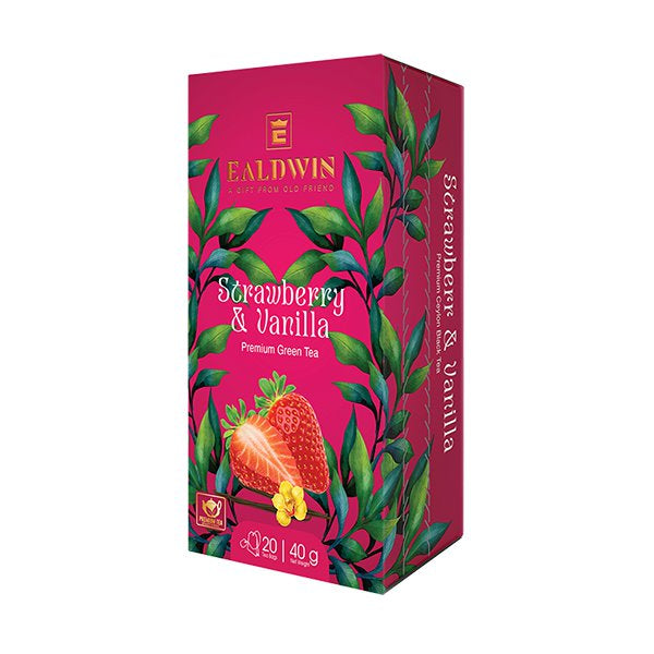 Ealdwin Strawberry &amp; Vanilla, Зеленый чай, 40 г (20x2 г)