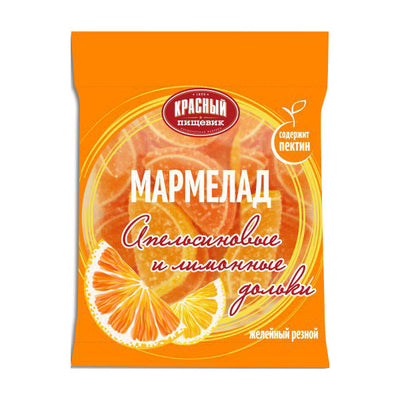 Marmalade Orange and lemon slices, Krasnyj Pischevik, 210 g