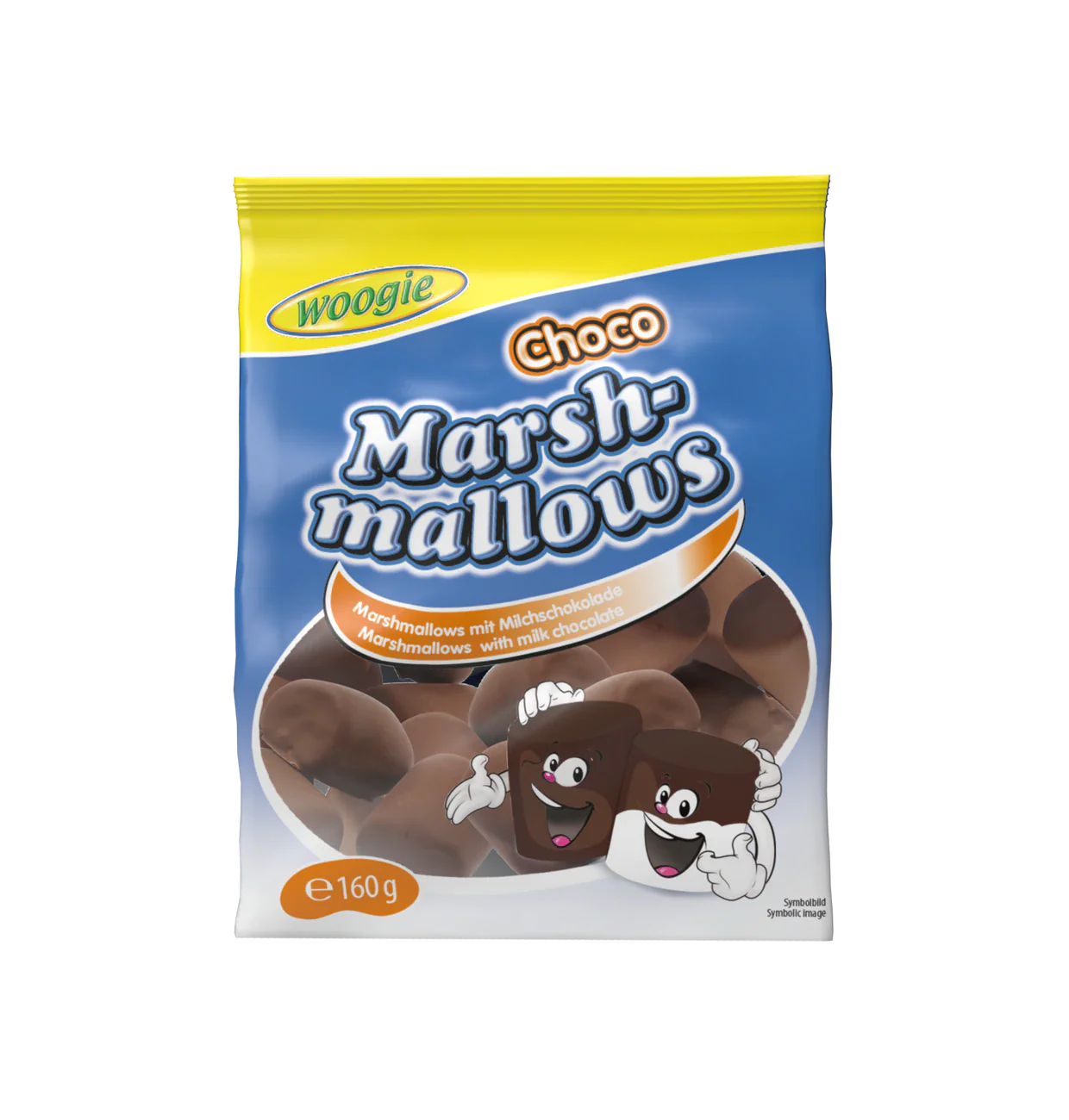 Marshmallows with milk chocolate, Woogie, 160g