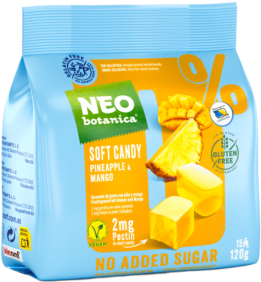 Pineapple & Mango Jelly Candies 0% Added Sugar "NEObotanica", NEObotanica, 125g