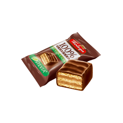 Waffle Candies Sugar-Free in Dark Chocolate, Pobeda