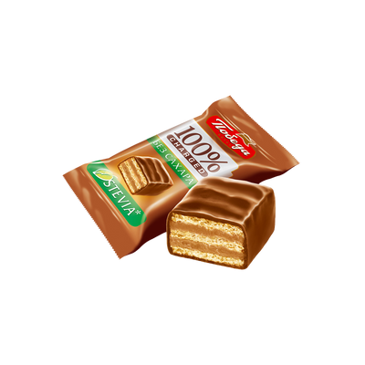 Sugar-Free Waffle Candies in Milk Chocolate, Pobeda