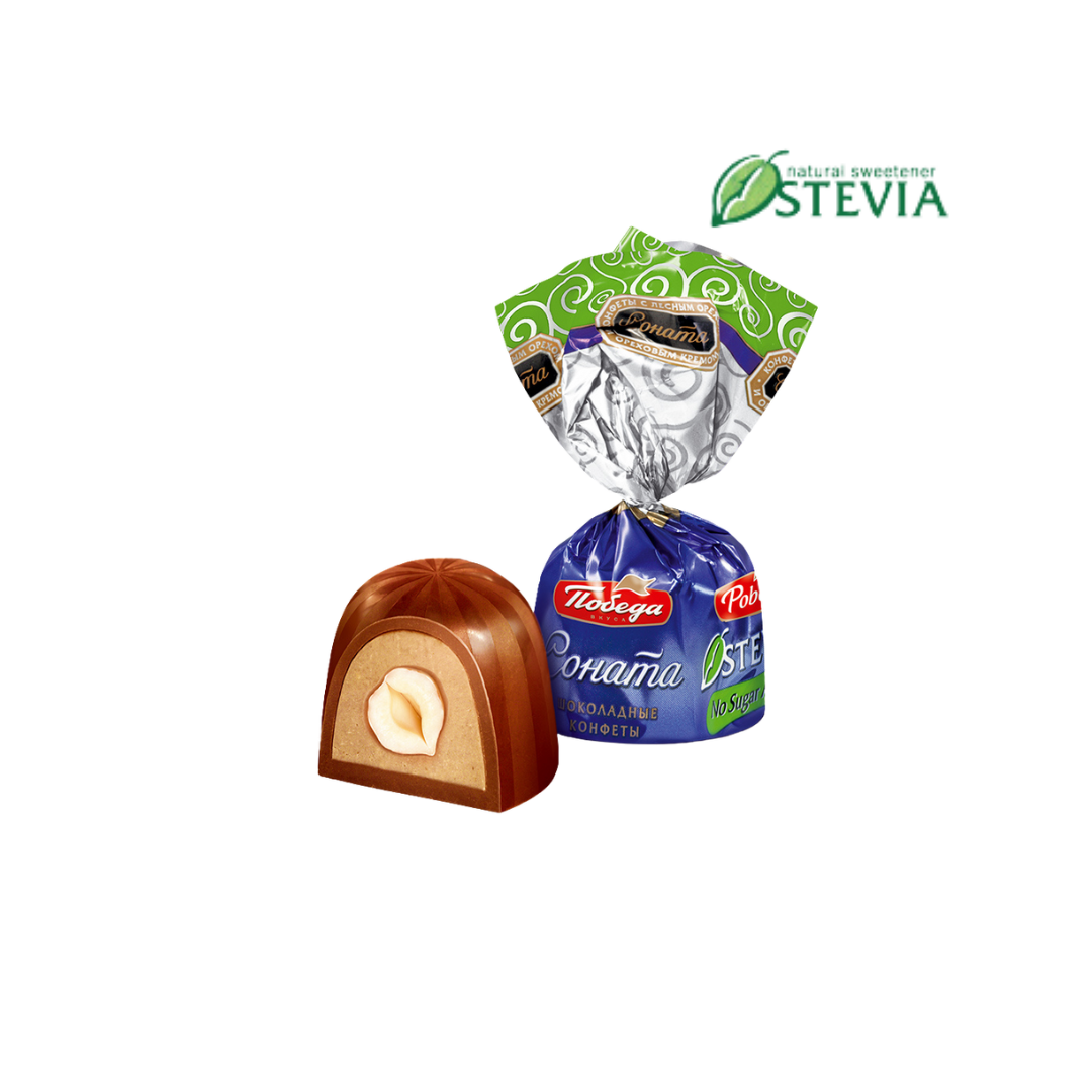 Шоколадные конфеты без сахара «Соната» с лесным орехом, Победа Вкуса