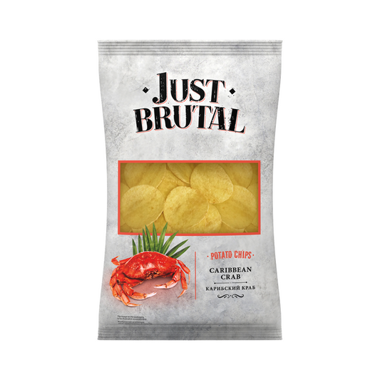 Just Brutal Potato Chips Caribbean Crab Flavor, Azbuka Snekov, 85g