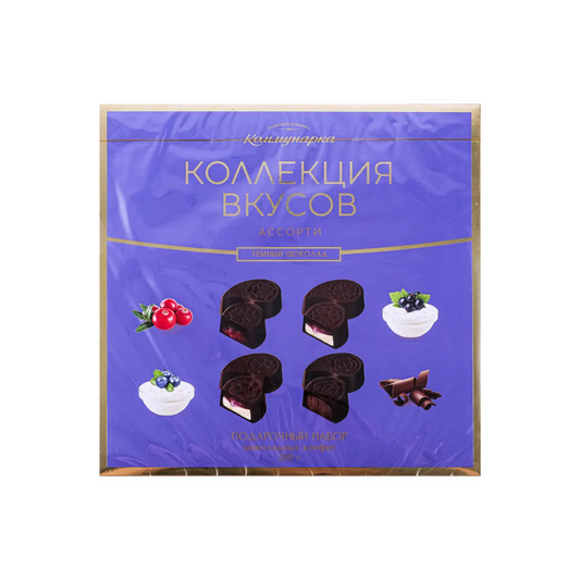 "Flavor Collection" Assorted Dark Chocolate Candies, Kommunarka, 250g