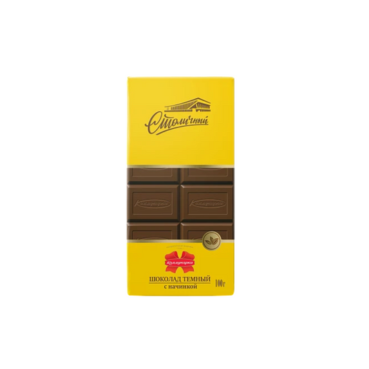 "Stolichny" tume šokolaad fondanttäidisega, Kommunarka, 100 g