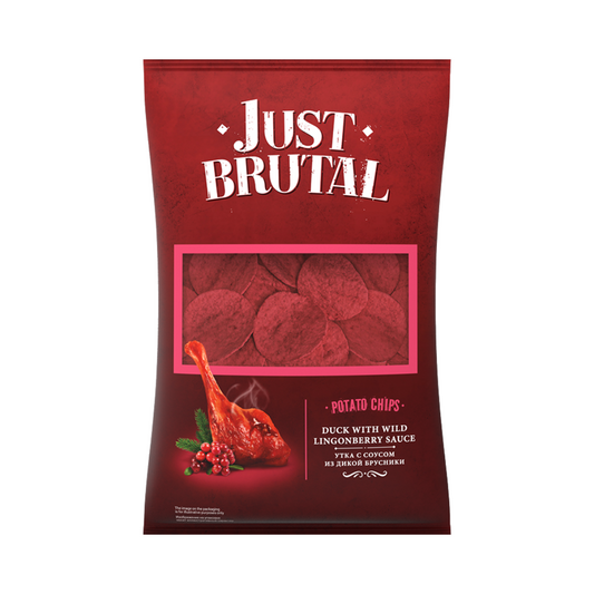 Just Brutal Potato Chips Duck with Wild Lingonberry Sauce, Azbuka Snekov, 85g