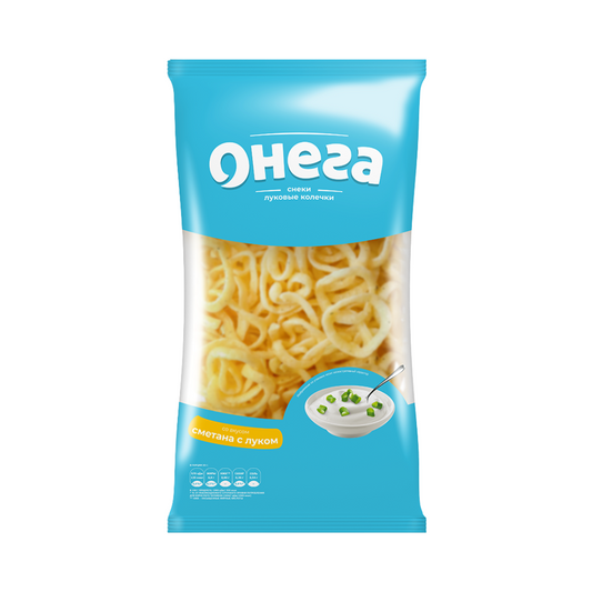Onega Onion Rings with Sour Cream & Onion Flavor, Azbuka Snekov, 110g