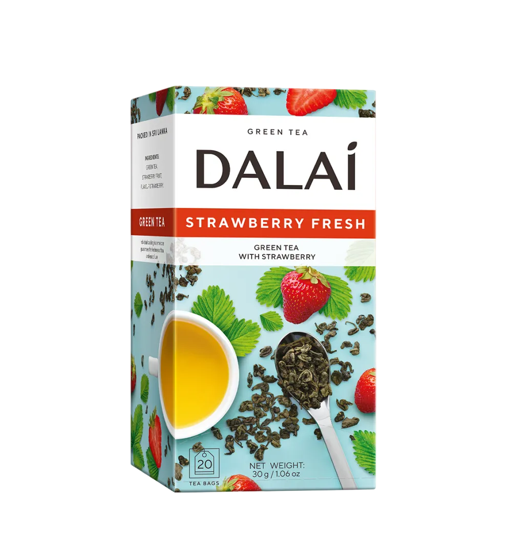 Зелёный чай с клубникой Strawberry Fresh, Dalai, 20 пакетиков