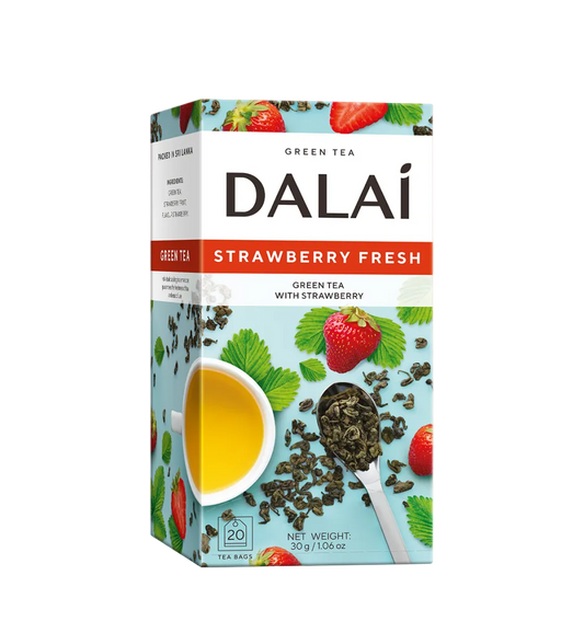 Strawberry Fresh Green Tea, Dalai, 20 bags
