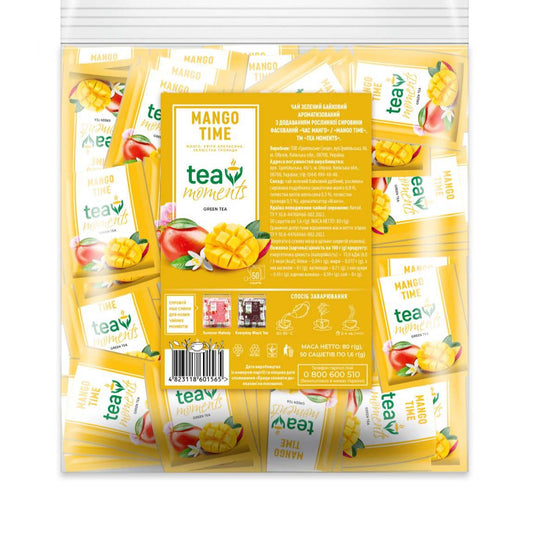 Чайные Моменты Mango Time, зеленый чай, 80 г (50x1,6 г) 