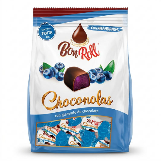 Chocolate-Covered Blueberry Jelly Candies "BonRoll Choconolas", Uniconff, 80g