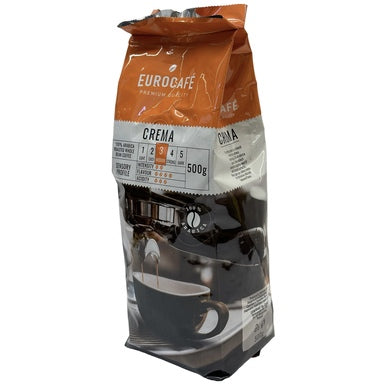 Eurocafe Crema Coffee Beans, 500g (100% Arabica, Medium Roast)