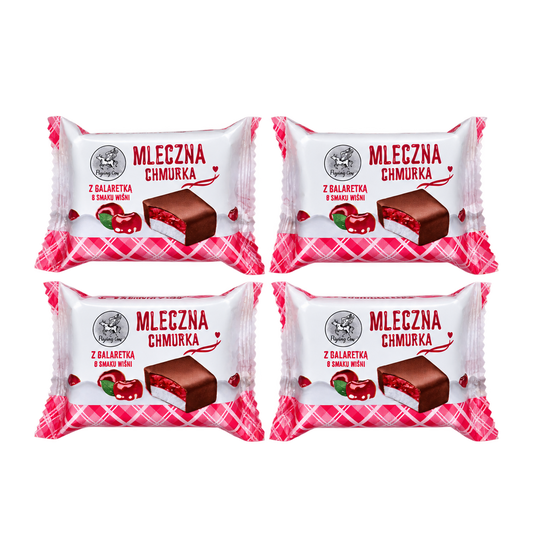 Mleczna Chmurka Cherry Jelly Soufflé in Cocoa Chocolate Glaze, AIM Foods
