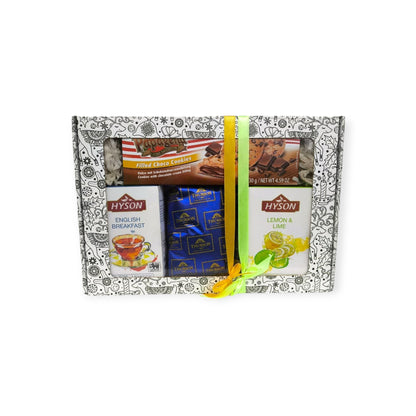 Hyson Gift Set, 4 Tea Varieties & American-Style Chocolate Cookies, 310g