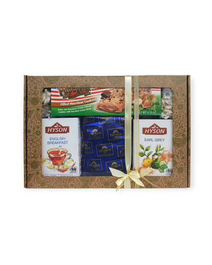 Hyson Gift Set, 4 Tea Varieties & Hazelnut Butter Cookies