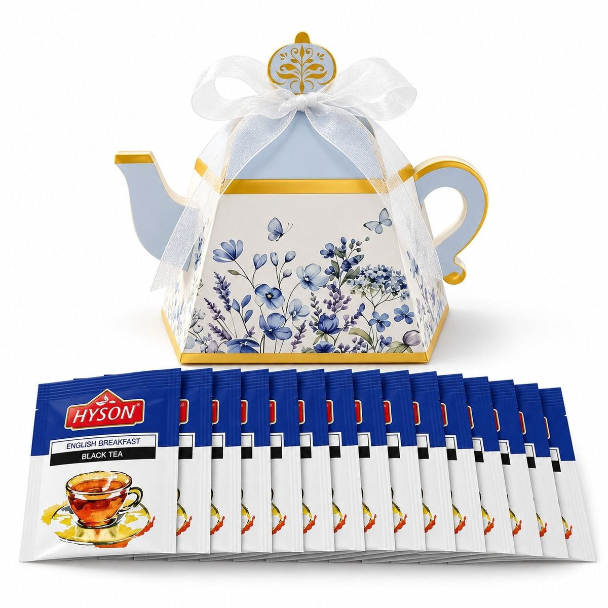 HYSON English Breakfast Tea Gift Set in Blue Teapot Box, HYSON, 40g