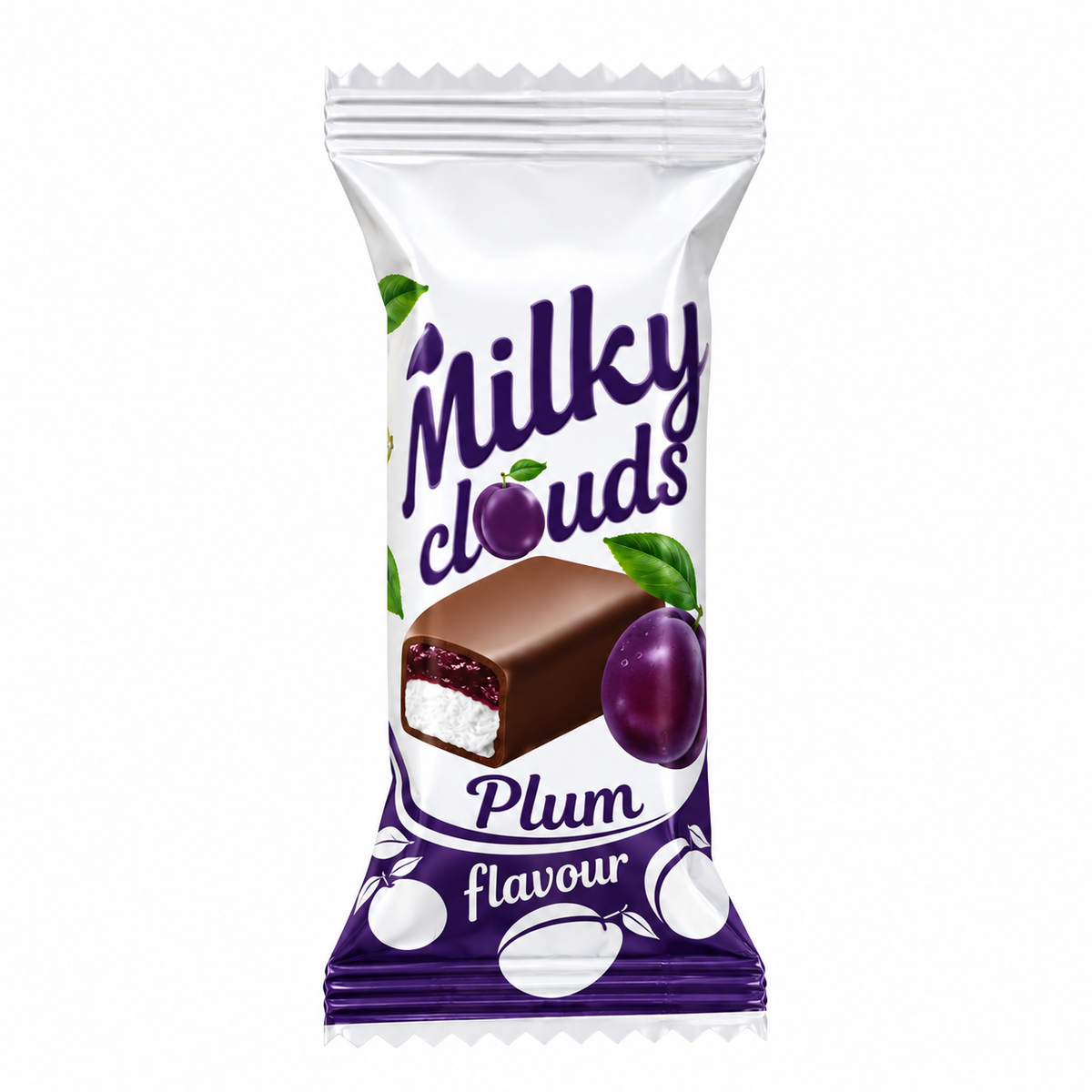Milky Clouds Plum Flavour Soufflé in Milk Chocolate, Flying Cow