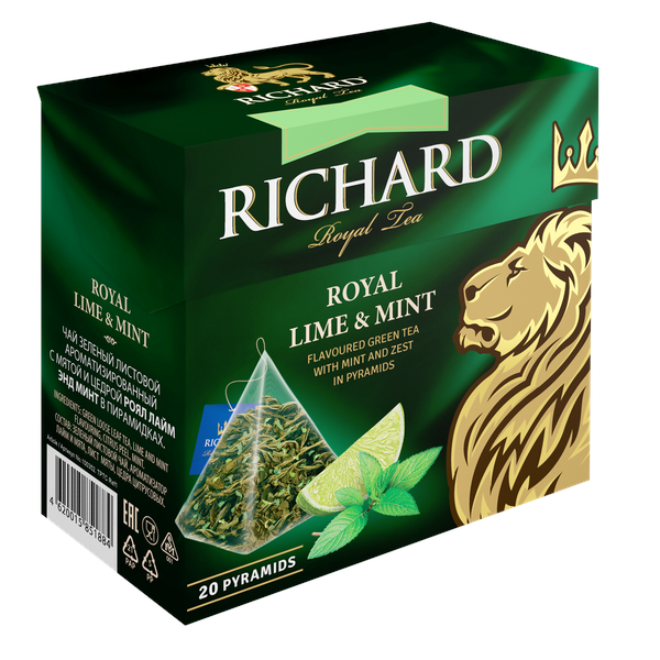 Richard Royal Lime & Mint, flavoured green tea - 20 pyramids Richard Tea