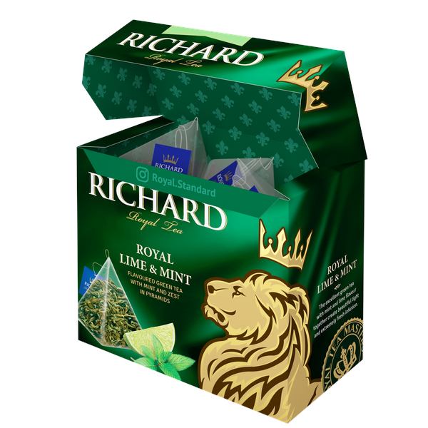 Richard Royal Lime & Mint, flavoured green tea - 20 pyramids Richard Tea