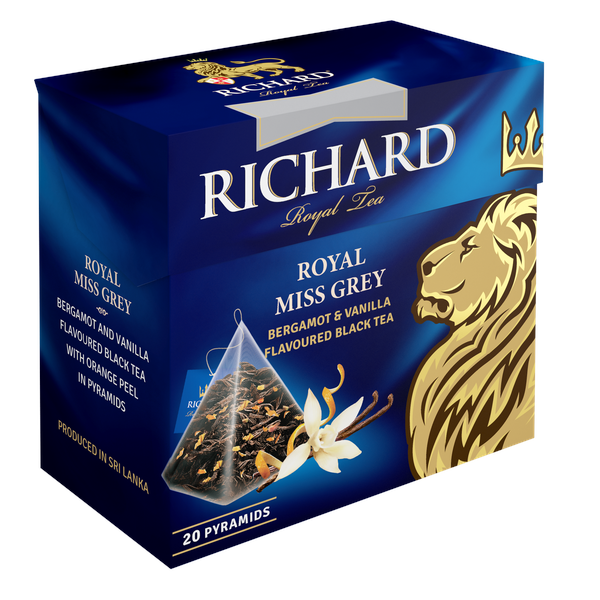 Royal Miss Grey, aromaatne must tee püramiidides, 20×1,7g. - Richard Tea Estonia